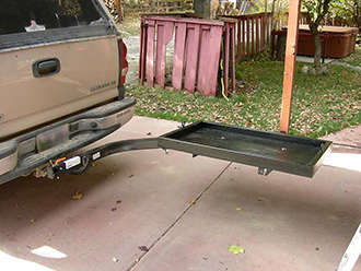 StowAway SwingAway Frame with custom platform on Chevy pickup