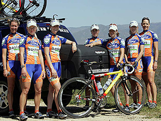 Ford Basis women's cycling team with StowAway Standard Cargo Carrier