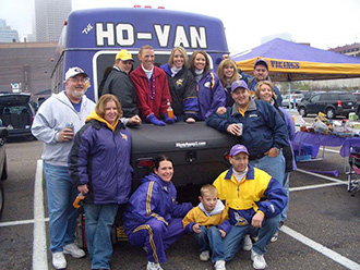 Minnesota Vikings fans with StowAway Standard Cargo Carrier