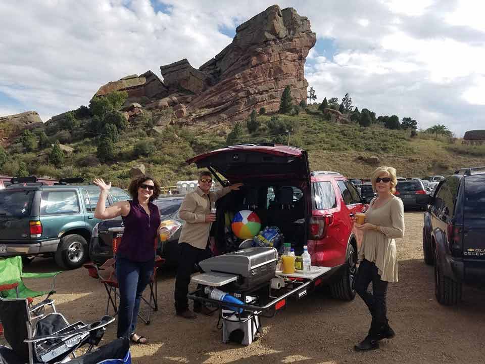StowAway Hitch Grill Station being used at Red Rocks Amphitheatre in Colorado
