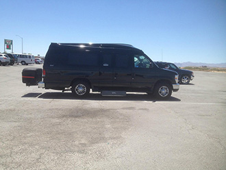 StowAway MAX Cargo Carrier on Ford E-250 Tuscany van