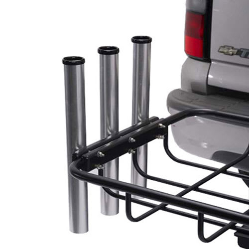 StowAway Fishing Rod Holder attaches to Cargo Rack and holds up to 3 rods
