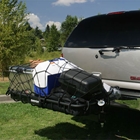 StowAway Cargo Rack Net holds coolers and grill securely to cargo rack