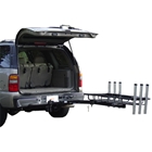 StowAway Surf Fishing Rod Rack on SwingAway Frame moved out of the way for vehicle access