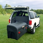 Standard Hitch Cargo Box swung out on patented SwingAway Frame for access to back of vehicle